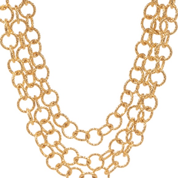 Linked Texture Circle Chain Necklace - Picture 2 of 2